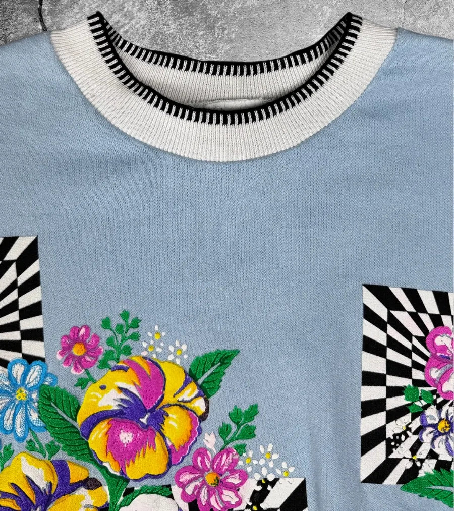 Vintage Blumenpullover M-L